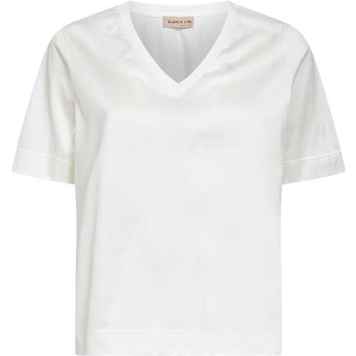 Blanca Vita t-shirt con scollo a v - bianco