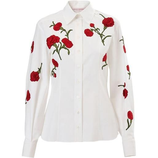 Carolina Herrera camicia isabela con ricamo - bianco