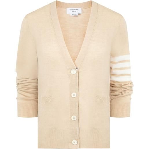Thom Browne cardigan con dettaglio a righe - toni neutri
