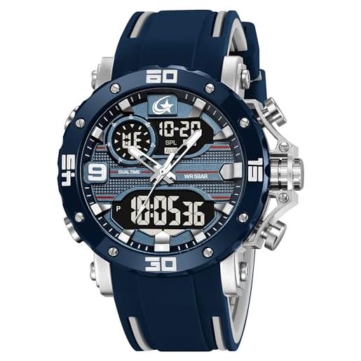 AIMES Orologio Tattico Uomo Militare: Analogico-Digitale, Cronometro, 30m Impermeabile