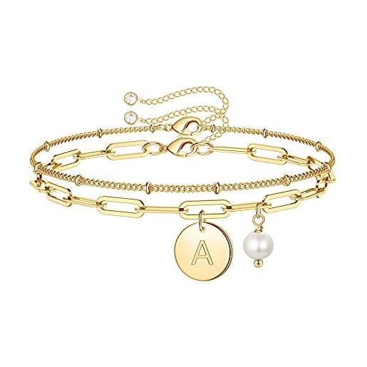 Orelia - Bracciale con maglie a barretta e pietre semipreziose placcato oro 18 carati