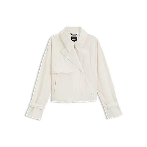 BOSS trench corto in crêpe manopesca, colore neutro