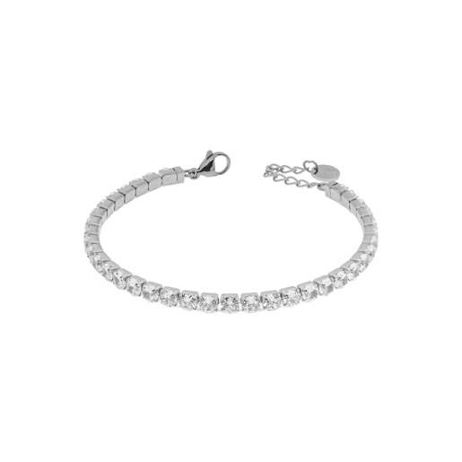 Liu Jo Bracciale Tennis Donna LJ2425 In Acciaio 316L Argento Con Zirconi Rosa - 17+3 Cm, Con Scatola Originale - 3