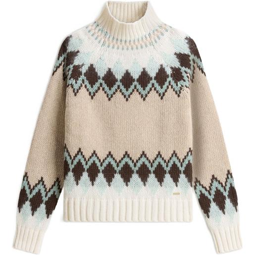 Woolrich maglione a collo alto con motivo fair isle - toni neutri