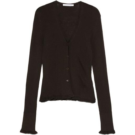 Cecilie Bahnsen cardigan con ruches - marrone