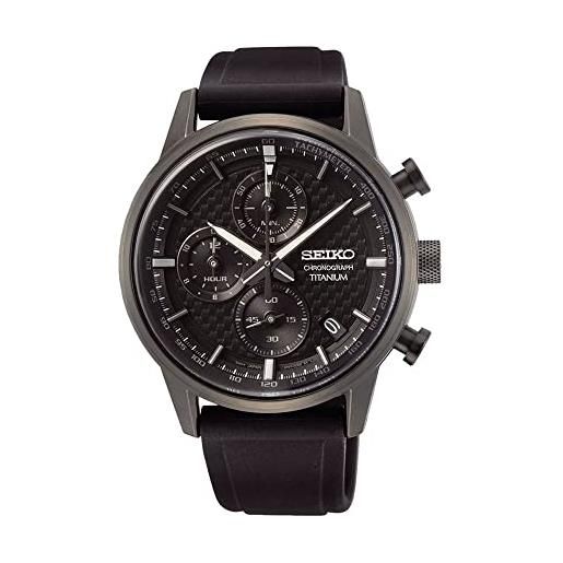 Seiko orologio analogico al quarzo uomo con cinturino in silicone ssb393p1