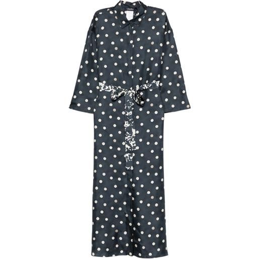 'S Max Mara abito midi a pois - blu