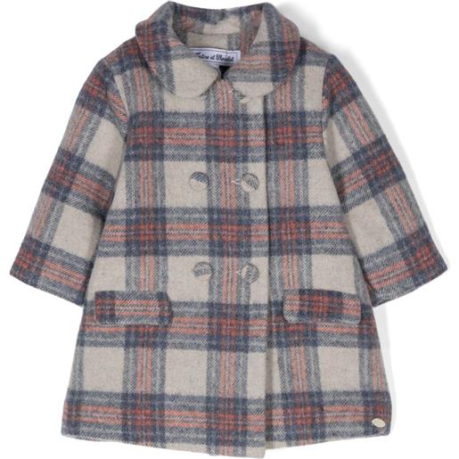 Tartine Et Chocolat cappotto doppiopetto a quadri - blu