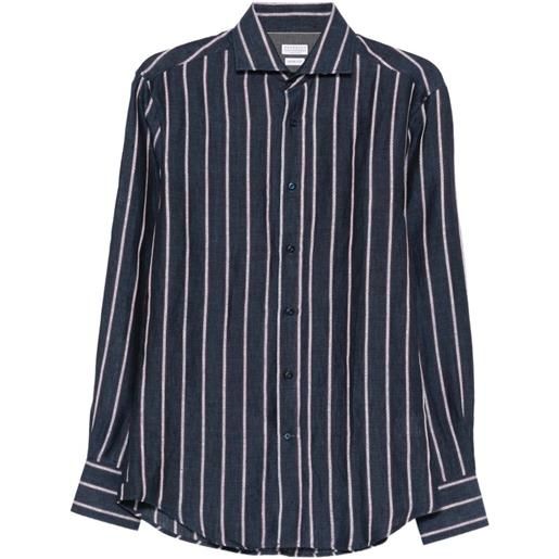 Brunello Cucinelli camicia a righe - blu