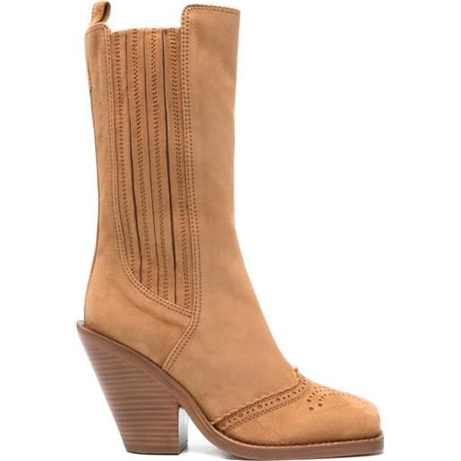 Ermanno Scervino stivali con dettaglio brogue - marrone