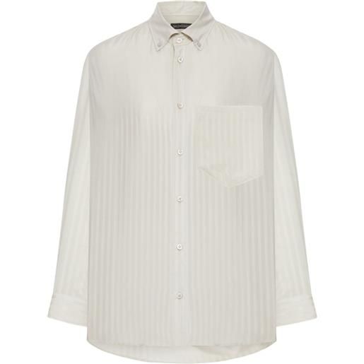 Balenciaga camicia a righe con applicazione - toni neutri
