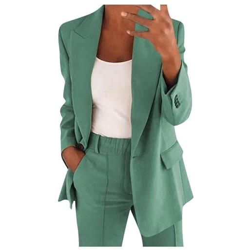 Meaunzyl completo donna elegante tailleur blazer completo primavera e autunno da donna 2 pezzi risvolto tailleur di pantaloni giacca abbigliamento per ufficio business ol curvy tuta due pezzi 2025