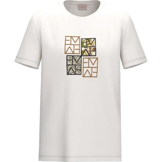 EMME MARELLA t shirt 4 loghi strass donna