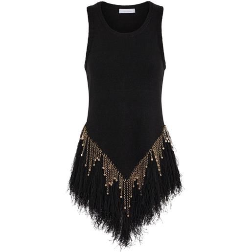 Rabanne top con perline - nero