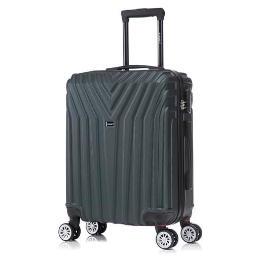 SKPAT Valigia Bagaglio A Mano 55x40x20 Cm – Trolley Rigido In ABS, Nero, 40 Litri, Con Ruote 360° E Serratura