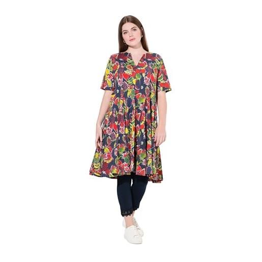 Ulla Popken jerseykleid, tunika-ausschnitt, halbarm, biobaumwolle abiti, argilla bruciata, 48-50 donna