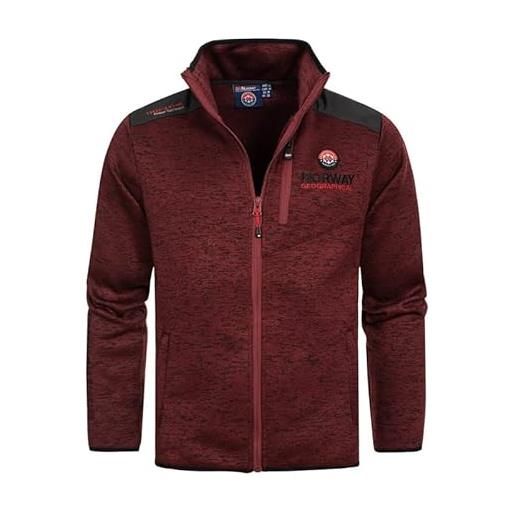 Geographical Norway tavid men - uomo warm medio spessore fleece zip - uomo autunno inverno primavera giacca calda - maglia a maniche lunghe soft comfort outdoor (bordeaux 3xl)