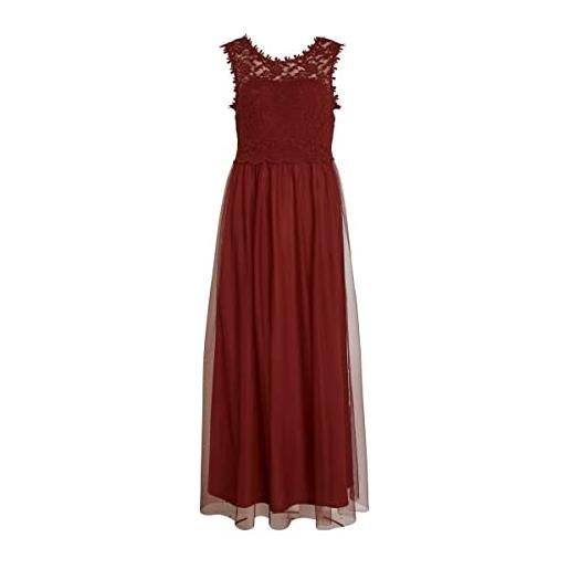 Vila maxi abito da donna in pizzo, rosso mattone, 46