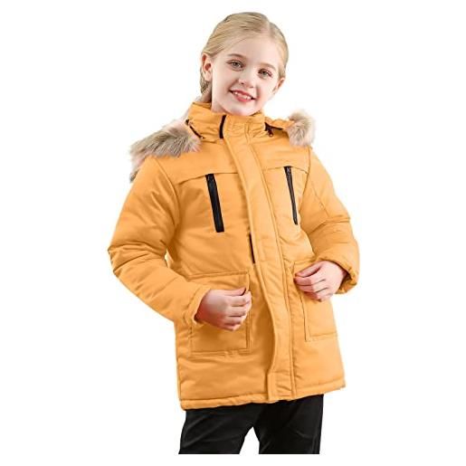 SEAUR Piumino Invernale Per Bambino – Giacca Parka Imbottita Con Cappuccio In Pile Rimovibile, Antivento E Antineve