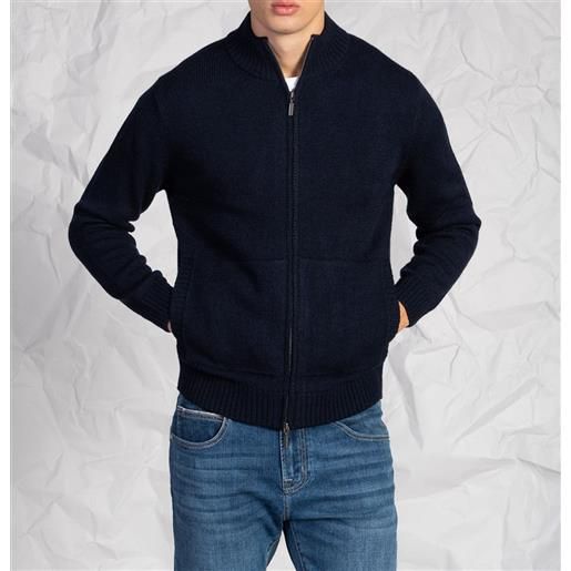 Blooker cardigan uomo con zip in misto lana