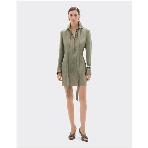 Ferrari jacquard dress with striped pattern - female abiti khaki green 42