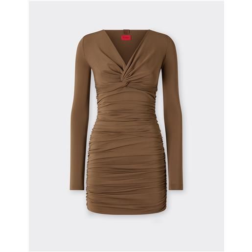 Ferrari mini dress in viscose crepe jersey - female abiti khaki green