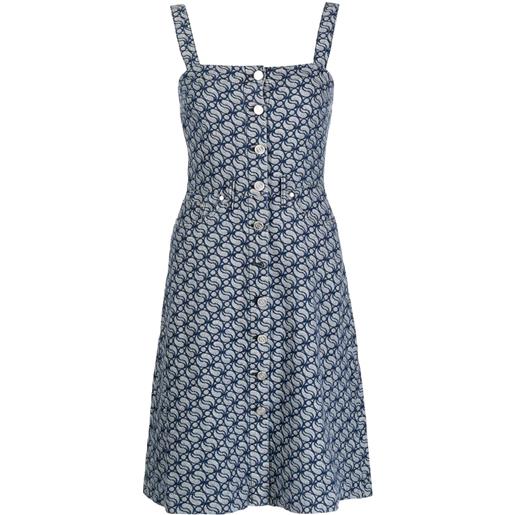 Stella McCartney abito denim con logo jacquard - blu