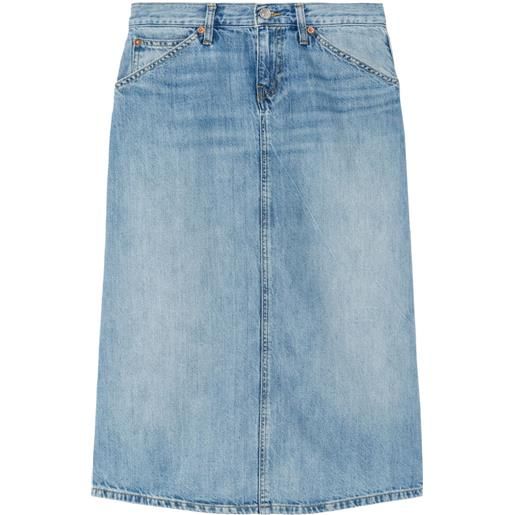 RE/DONE gonna denim low rider midi - blu