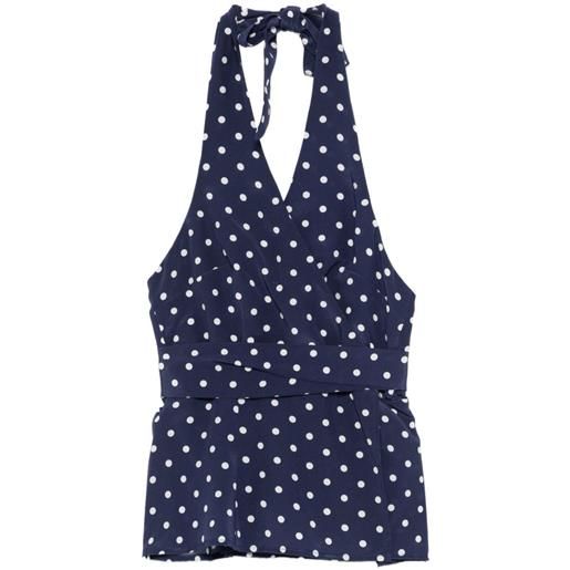 P.A.R.O.S.H. top a pois - blu