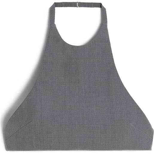 Jil Sander top in popeline di lana - grigio