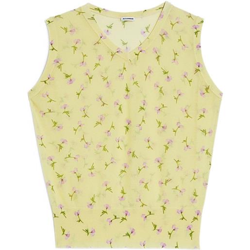 Jil Sander canotta con stampa - giallo