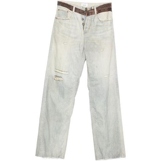 Haikure jeans bonnie con effetto vissuto - blu