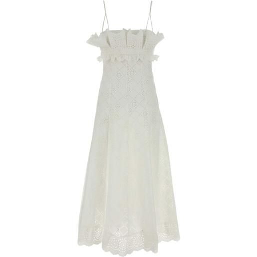 Alberta Ferretti abito con ruches - bianco