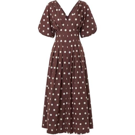 Nicholas abito lungo vicky a pois - marrone