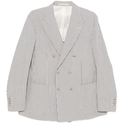 Eleventy blazer doppiopetto a righe - blu