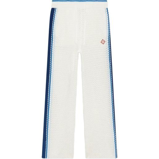 Casablanca pantaloni in maglia con righe laterali - bianco