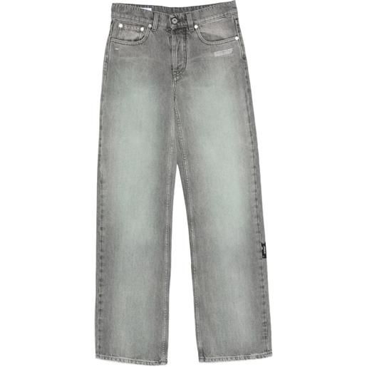Off-White jeans con applicazione logo - grigio