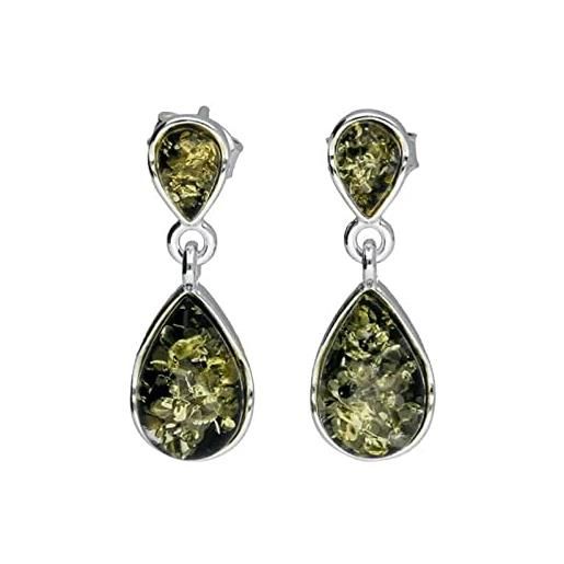 Copal Orecchini In Ambra E Argento 925 - Design Ovale, Fatto A Mano, Con Astuccio - 4