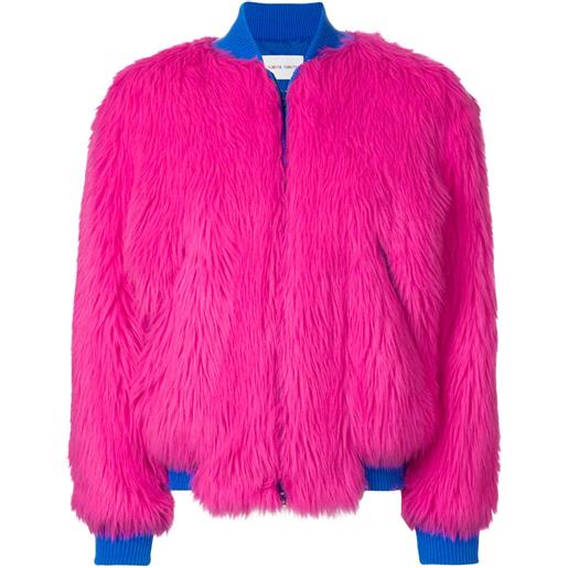 Alberta Ferretti bomber in finta pelliccia - rosa
