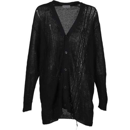 Yohji Yamamoto cardigan con bottoni - nero