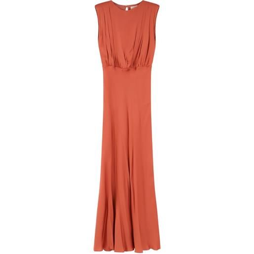 Semicouture abito smanicato con pieghe - arancione