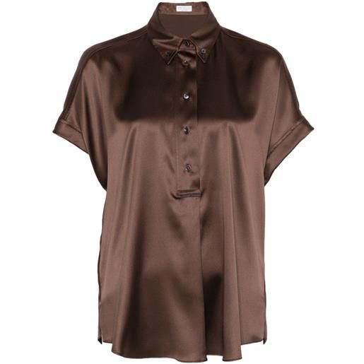 Brunello Cucinelli blusa con bottoni - marrone