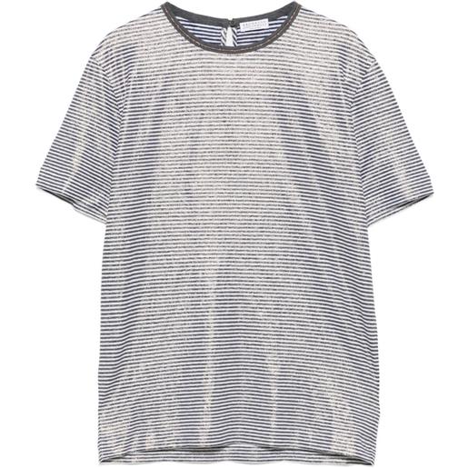 Brunello Cucinelli t-shirt a righe - blu