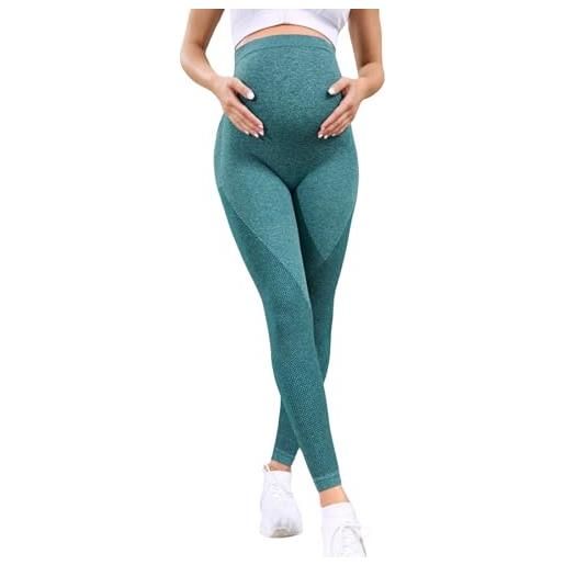 Generico leggins gravidanza donna leggins premaman pantalone tuta invernale yoga neri compressione graduata vita alta pantaloni termici vestiti primaverile invernali maglia traspiranti leggings allattamento