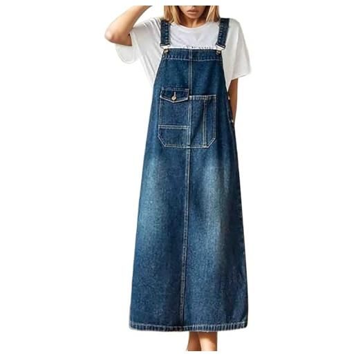 Nuqqichongtian gonna jeans donna lunga classic salopette jeans abito gonne donna corta morbida halter abiti vestito donna elegante larghi taglie forti abito jean casual moda leggeri eleganti comodi ventilato