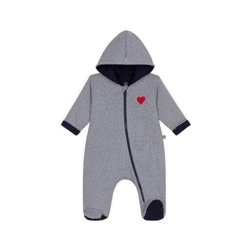 Petit Bateau tuta imbottita con cappuccio e piedi, a righe