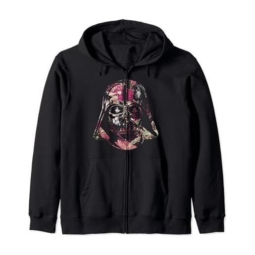 Star Wars darth vader floral helmet art fill felpa con cappuccio