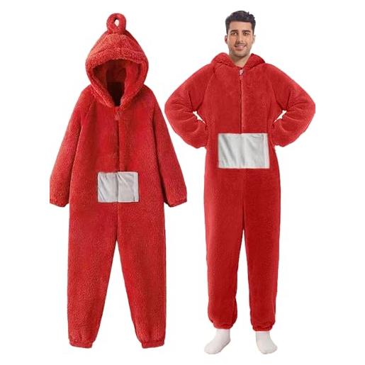 Dodheah Drago Onesie Adulto Animale Cosplay Costume Anime Cartoon Jumpsuit Natale Halloween Pigiama per Gli Uomini Le Donne Giallo M
