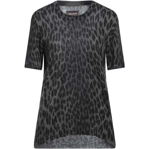 Maglietta a maniche corte da donna con stampa leopardata, maglietta autunnale, regalo per il Ringraziamento, Autunno-marrone10, L