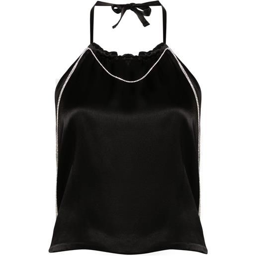 Hamoulet top layla con cristalli - nero